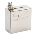 Nickel Plated Money Bank w/ Bear